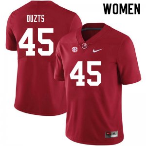NCAA Women's Alabama Crimson Tide #45 Robbie Ouzts Stitched College 2021 Nike Authentic Crimson Football Jersey GD17I54CH